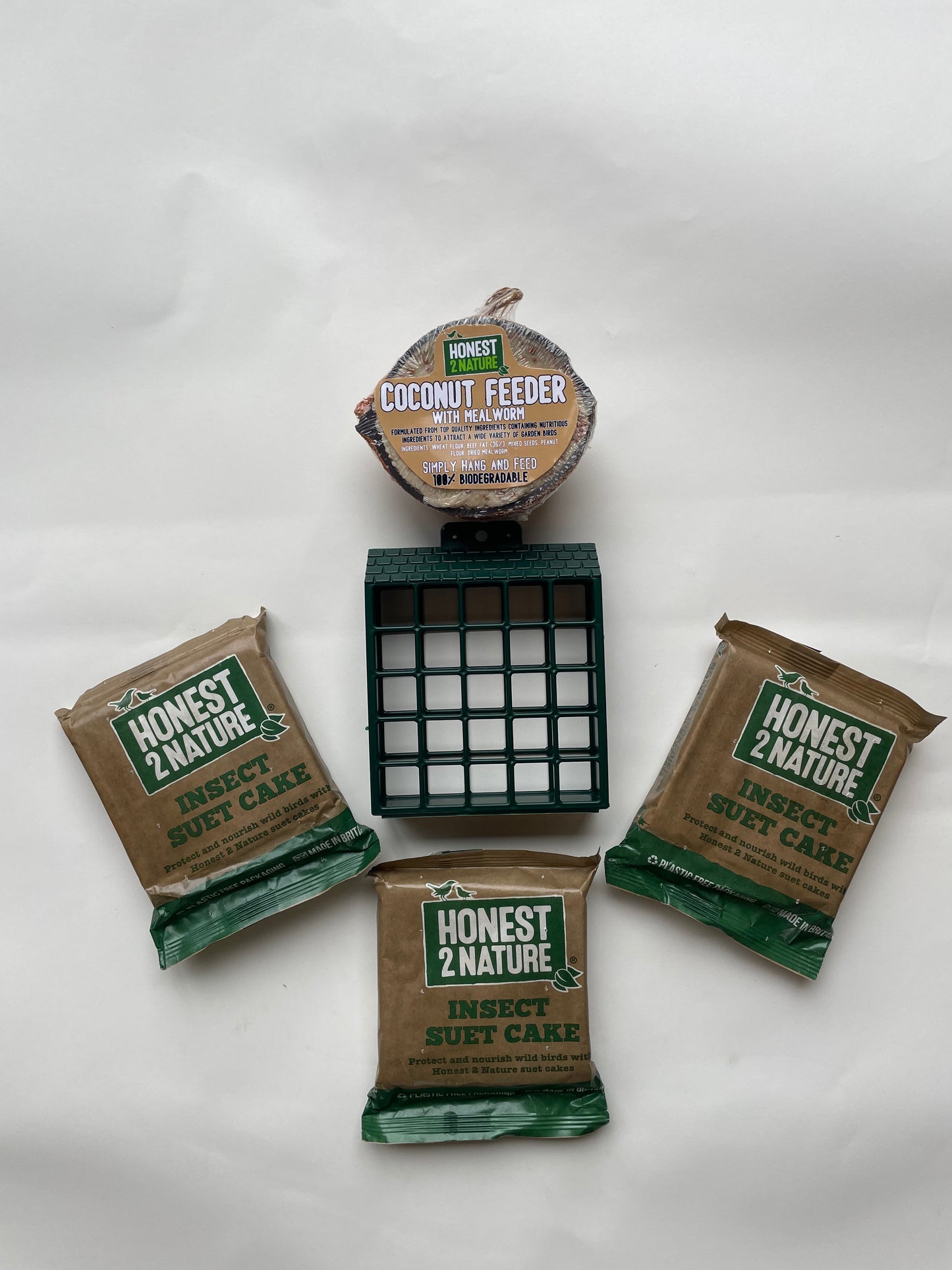Suet-Cake Hamper Stack with a Suet-Filled Half-Coconut - Honest2Nature